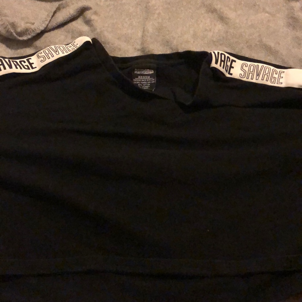 Black Cropped Long Sleeve Shirt